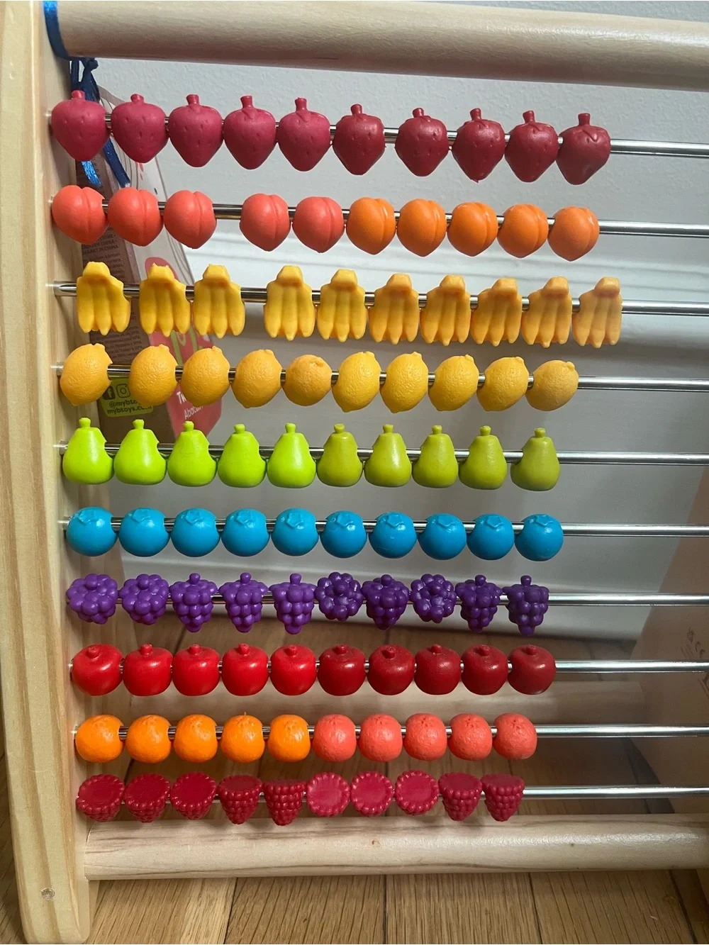 B Toys | Wooden Fruit Abacus Counting Toy - 18+ months - NWT
